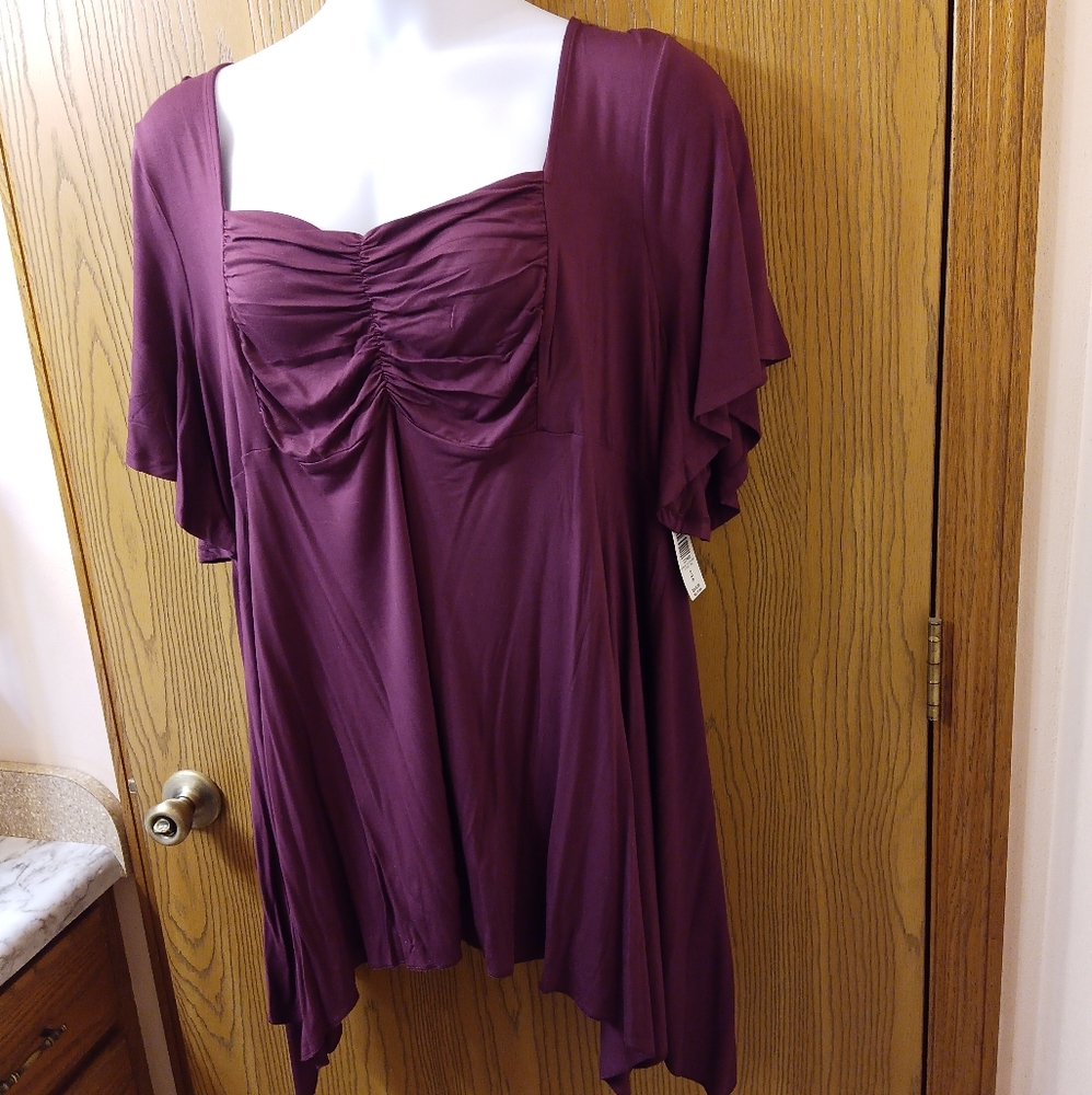 Ruched Flutter Sleeve Too